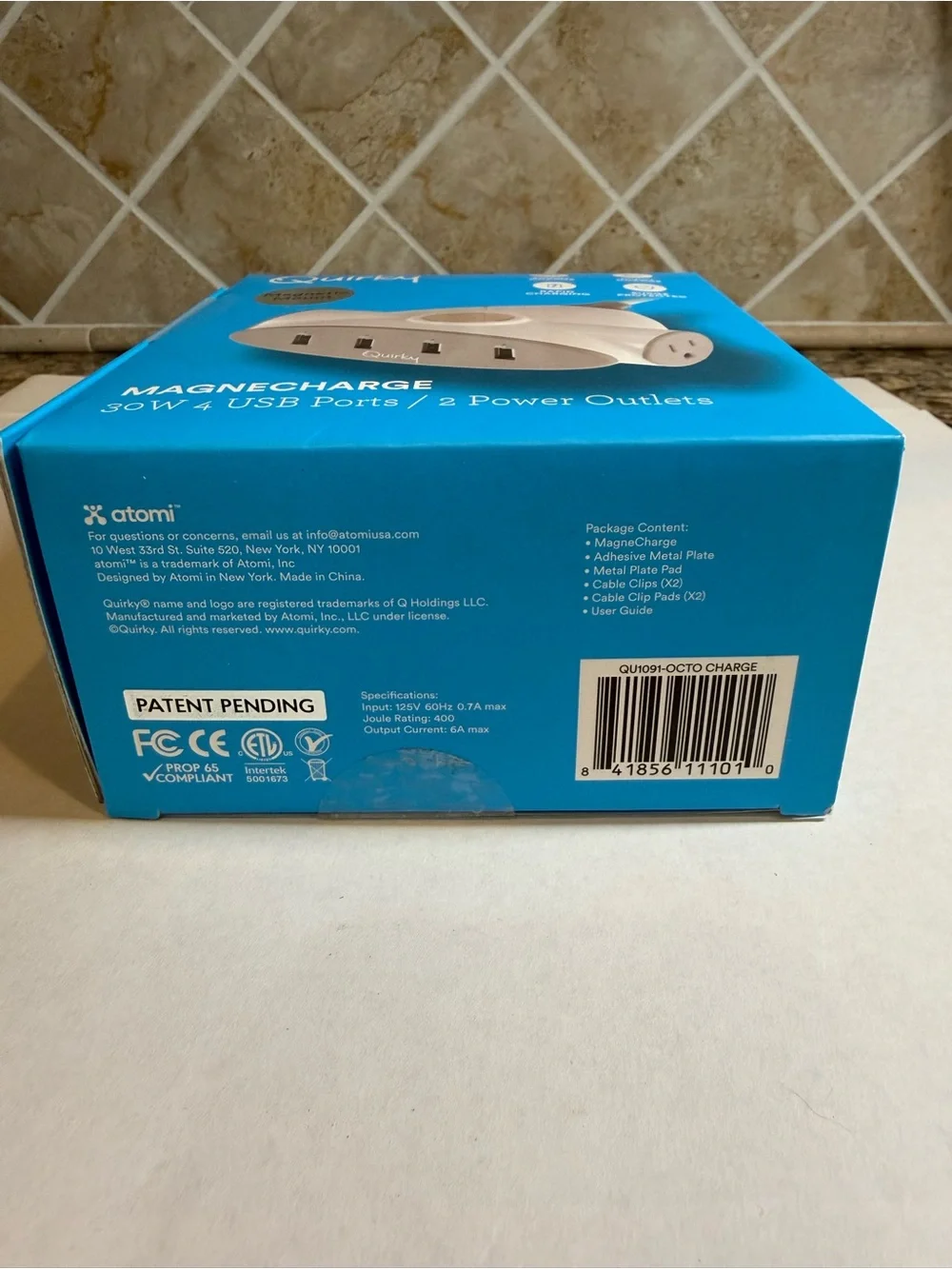 Quirky MagneCharge 30W 4 USB Ports 2 AC Outlets Magnetic Mount Charging Station